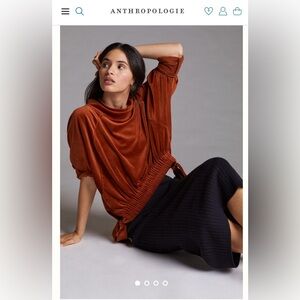 Anthropologie daily practice, velvet oversized sweater